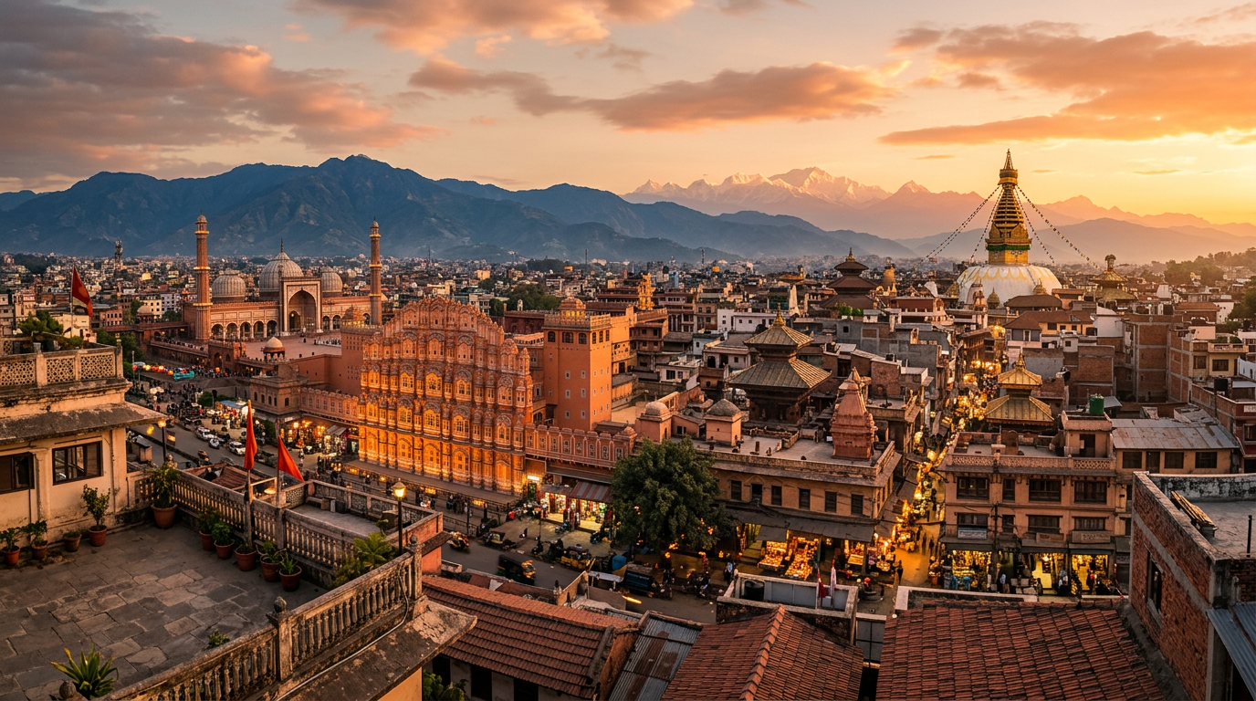 Kathmandu, Delhi, Jaipur und mehr